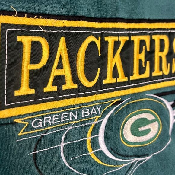 ๐ฅ๐ Vintage GREEN BAY PACKERS NFL Embroidered Crewneck Fleece Sweatshirt Sz 2XL - Picture 7 of 10